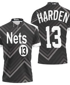 James Harden Nets 2020-21 Earned Edition Black Jersey Inspired Polo Shirt - Support The Brooklyn Nets
