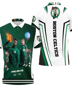 Jaylon Brown Jayson Tatum Boston Celtics Fire And Ice Polo Shirt - Celebrate The Boston Celtics