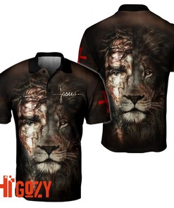 Jesus And Lion 3D All Over Printed Unisex Polo Shirt For Bold Believers