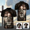 Jesus And Lion Design Unisex Polo Shirt - Great Gift For Christian Fans