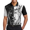 Jesus Christ Lion Contrast Polo Shirt For Standing Out With Style