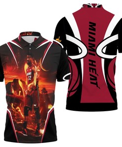 Jimmy Butler 22 Walk On Fire 3D Polo Shirt - A Passionate Statement For Heat Fans