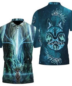 Jungle God Shishigami Printed Polo Shirt - Unique And Striking Design With Polo Collar