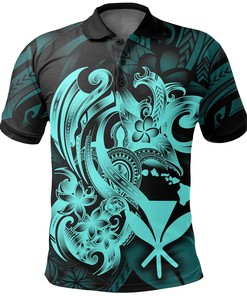 Kanaka Maoli Hibiscus Golf Turtle All Over Print Polo T-Shirt For Men