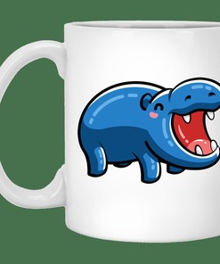 Kawaii Happy Hippo Mug Set, Best Gift for Friends or Lovers with Love Quotes