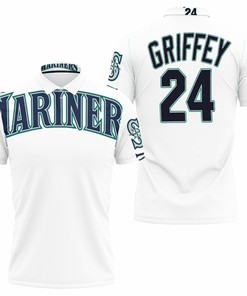 Ken Griffey Jr 24 Mlb White Jersey Inspired All Over Print Polo Shirt - Ideal Gift For Fans