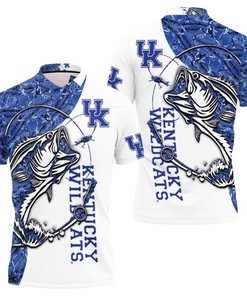 Kentucky Wildcats Fishing Lover 3D Polo Shirt With Hoodie - Perfect For Fans Who Love Comfort And Style