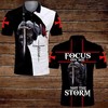 Knights Templar Jesus Focus Religious Polo Shirt - Gift For Fans