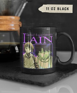 Lain Iwakura Classic Coffee Mug, Serial Experiments Lain Homage Mug, Anime 90s Fans Gift, Vintage Lain Fan Mug
