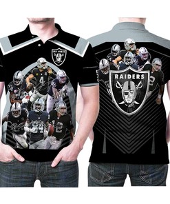 Las Vegas Raiders 6 Best Players Signed All-Over Print Polo T-Shirt - Perfect Gift For Fans
