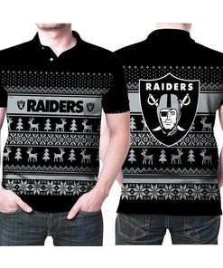Las Vegas Raiders Ugly Christmas Personalized 3D Polo Shirt - Great Fan Gift