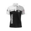 Las Vegas Raiders Women'S Button Up Polo Shirt With Polo Collar - Ideal Gift For Fans