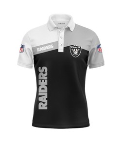 Las Vegas Raiders Women'S Button Up Polo Shirt With Polo Collar - Ideal Gift For Fans