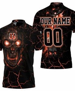 Lava Skull Cincinnati Bengals Personalized Polo Collar For Fans