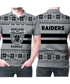 Light Up Ugly Christmas Personalized 3D Polo Shirt For Oakland Raiders Fans