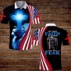Lion Cross Warrior Faith 4Th Of July Polo Shirt - Ideal Fan Gift For Believers