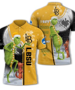 Long Beach State 49Ers Ncaa Unisex The Grinch Funny Christmas 3D Polo Shirt - Ideal For All Over Print Polo T-Shirt
