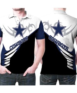 Look Cool On Game Day With Dallas Cowboys Cool Pattern Logo On 2 Sides 3D Printed Polo Shirt