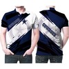 Look Cool On Game Day With Dallas Cowboys Pattern Blue And White 3D Printed Polo Shirt