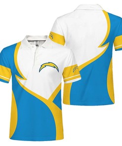 Los Angeles Chargers Button Up Polo Shirt - Stylish Fan Gear With 3D Polo Shirts For Father Day
