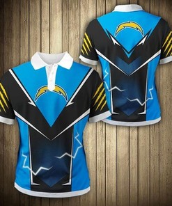 Los Angeles Chargers Flame Polo Shirt - Bold Fan Gear For True Chargers Fans With 3D T Shirt Blender