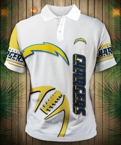 Los Angeles Chargers Zigzag All Over Print Polo Shirt - A Fresh Take On Fan Gear