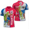 Los Angeles Clippers Nba Unisex Funny Christmas The Grinch 3D Polo Shirt - Must-Have For Athleisure T-Shirt Enthusiasts