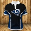 Los Angeles Rams Casual All Over Print Polo T-Shirt For Nfl Fans