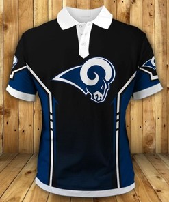 Los Angeles Rams Casual All Over Print Polo T-Shirt For Nfl Fans