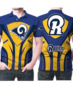 Los Angeles Rams Mascot Logo 3D Printed Polo Shirt For Fans