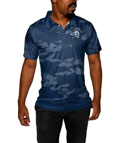Los Angeles Rams Nfl Mens Printed Camo All Over Print Polo T-Shirt For Fans