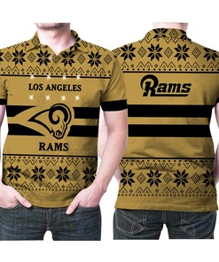 Los Angeles Rams Twinkle Ugly Christmas Style 3D Printed Polo Shirt For Fans
