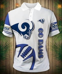 Los Angeles Rams Zigzag Casual All Over Print Polo T-Shirt For Nfl Fans