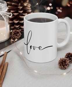 Love Cup - Christian Mug - Inspirational Gift for Valentine's Day - 15 oz