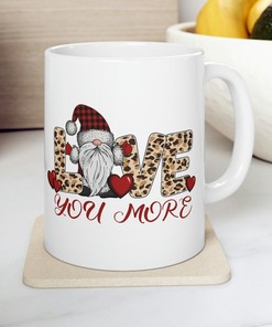 Love More Valentines Day Mug Set - Valentine Gnome Cute Mug - Happy Valentines Day Mug