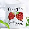 Love You Berry Much Valentine's Day Coffee Mug - Couples Gift with Funny Puns and Strawberry Cup Design