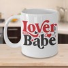 Lover Babe Valentine Mug Set - Sweetheart Gift Mug Set - Cute Mug Set for Girlfriend and Boyfriend