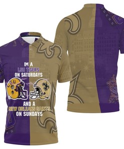 Lsu Tigers And Saints Sundays Fan Polo Shirt - Perfect For Fans Of Both Teams