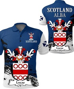 Lucas Scottish Family Crest Athleisure T-Shirt - Golf Shirt For Scottish Heritage Fans