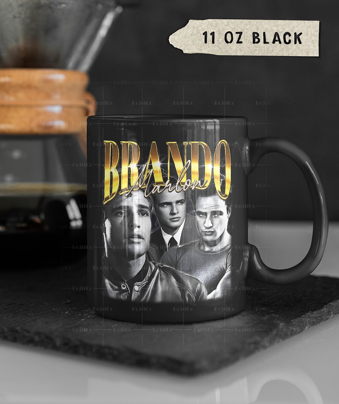 Marlon Brando Vintage Gangster Movie Mug, American Actor Homage Coffee Cup, Fan Gift for Marlon Brando, Retro 90s Mug