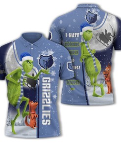 Memphis Grizzlies Nba Unisex Funny Christmas The Grinch 3D All Over Print Polo Shirt - Ideal For Polo Shirt Fans