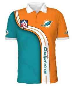 Men'S 3D Miami Dolphins Polo Shirt As A Perfect Gift For Fans