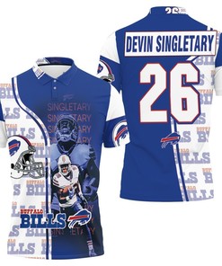 Men'S 3D Polo Shirt Feat. Devin Singletary And Buffalo Bills' 2021 Afc East Division Title