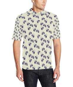 Men'S All Over Print Bee Pattern Polo Shirt - A Standout Polo Shirt Design For Bee Enthusiasts.