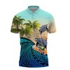 Men'S All Over Print Kanaka Maoli Hawaiian Polynesian Turtle Coconut Palm Polo Shirt
