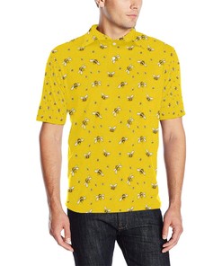 Men'S Bee Pattern Print Design Polo Shirt - The Perfect Polo Shirt For Men Who Love Bees.