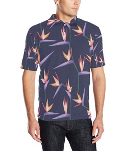 Men'S Bird Of Paradise Pattern Print Design Personalized Polo Shirt - A Personalized Polo Shirt Gift For Bird Lovers.