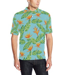 Men'S Bird Of Paradise Pattern Print Design Polo Shirt - A Trendy And Fashionable Polo Shirt For Bird Enthusiasts.