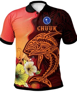 Men'S Chuuk Polo Shirt With Tribal Tuna Fish Design - Ideal Gift For Chuuk Island And Fish Lovers