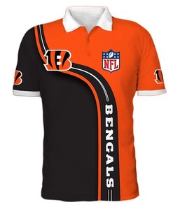 Men'S Cincinnati Bengals 3D Polo Shirt For Nfl Fans